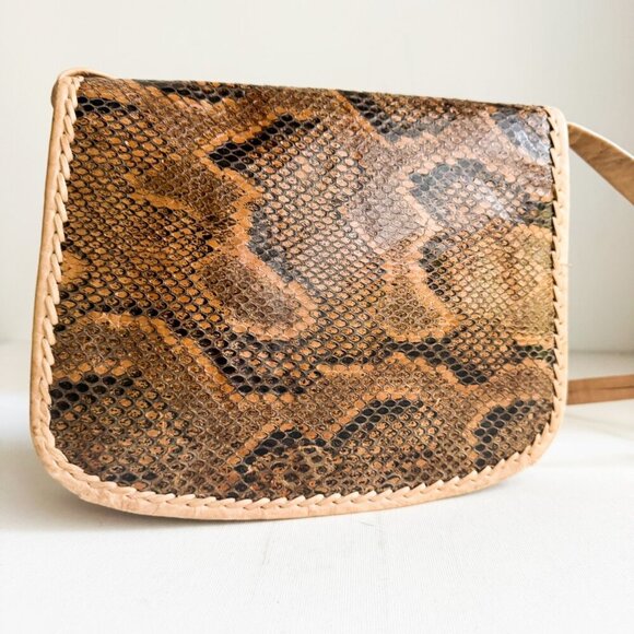 Vintage snakeskin Square Whipstitch Shoulder Bag - Picture 4 of 6